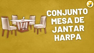 Conjunto Mesa de Jantar com 4 Cadeiras Harpa