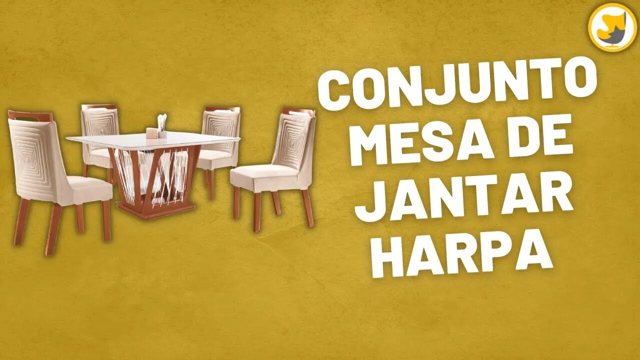 Conjunto Mesa de Jantar com 4 Cadeiras Harpa