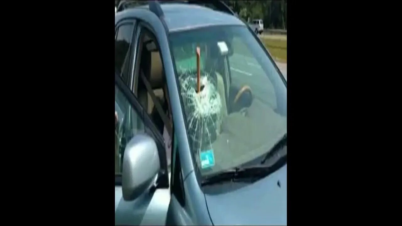 The Time a Flying Axe Hit a Car #shorts