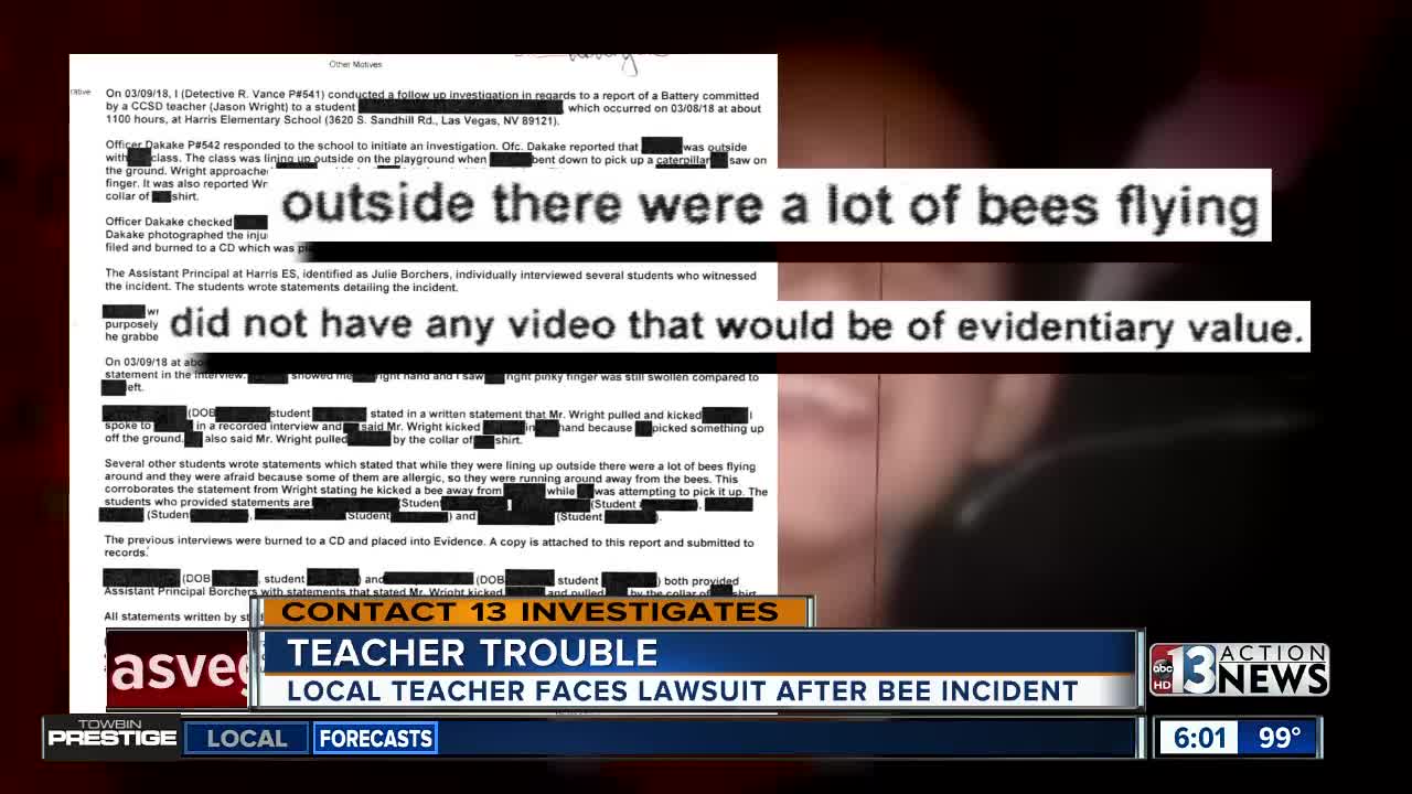 Civil lawsuit alleges Henderson teacher kicked student after bee sighting