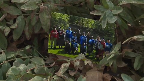 Walk a Mile with a Child giving guidance to young boys in Cleveland