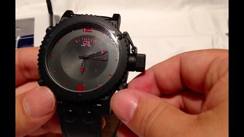 U.S. Polo Assn. Classic large 53mm Men's US4023 Black Analog Leather Strap Watch