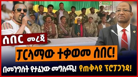 ፓርላማው ተቃወመ ሰበር❗️በመንግስት የታፈነው መግለጫ❗️የጠቅላዩ ፕሮፓጋንዳ❗️