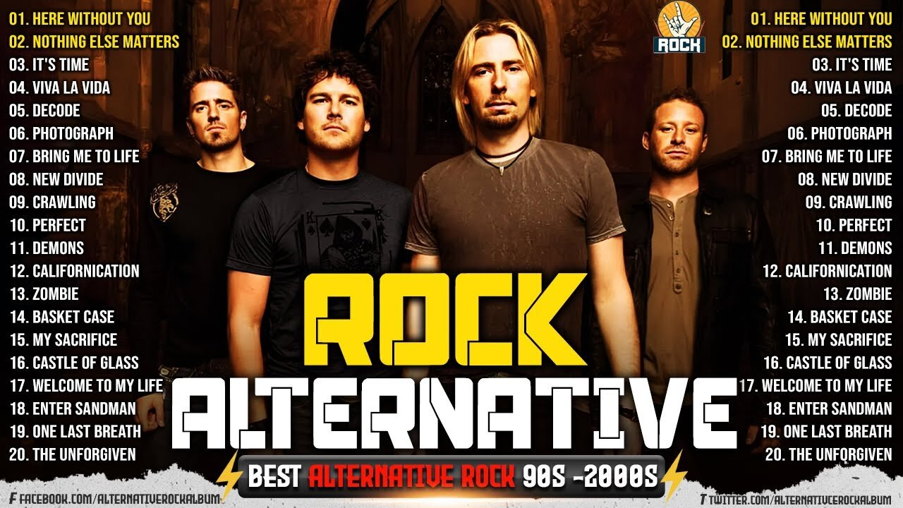 2000s Alternative Rock Playlist🔥🔥Linkin Park, Coldplay, Hinder, Metallica, Evanescence, Green Day