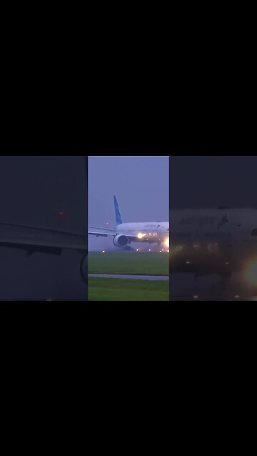 💦Huge engine on wet runway