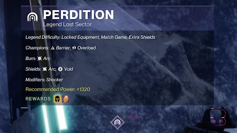 Destiny 2 Legend Lost Sector: Perdition 9-14-21