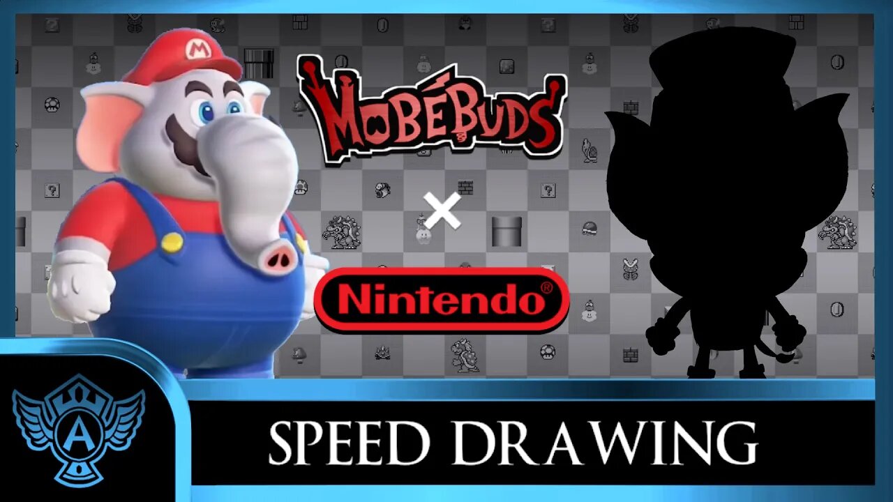 Speed Drawing: Nintendo - Elephant Mario | Mobebuds Style