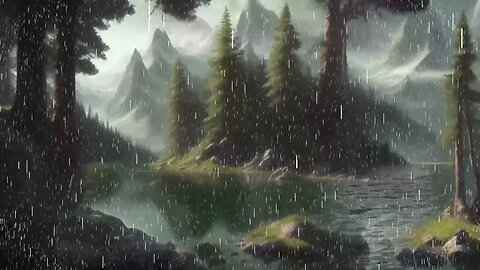 Soothing Heavy Rain in Forest Ambiance for Sleep, Relaxation, and Study 🌧️🌳🎵
