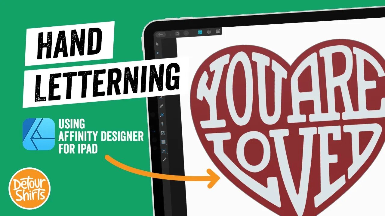 Affinity Designer for iPad Tutorial | How to Create Lettering in A Shape Step by Step
