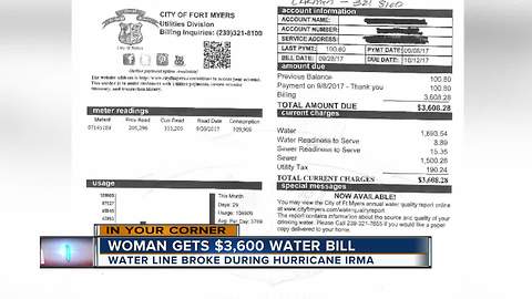 Fort Myers mom gets $3600 water bill due to Irma