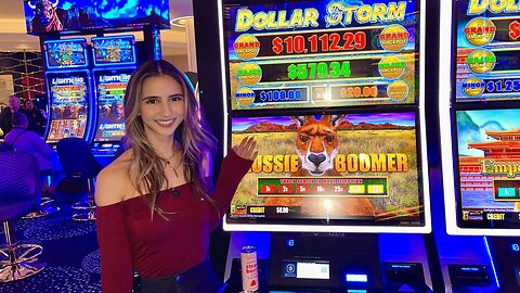 Played The NEWEST Dollar Storm Slot!!☺️🦘🎰💵 (Fontainebleau Las Vegas Slot Play!)