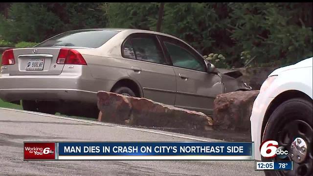 Man dies after crash on Indy's northeast side