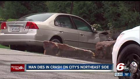 Man dies after crash on Indy's northeast side