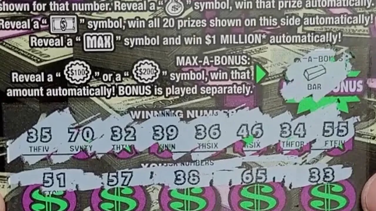 GOOD WINNING Scratch Off Lottery Ticket Max A Million $20 Scratcher