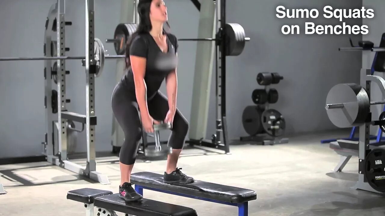 Sumo Squats on Benches