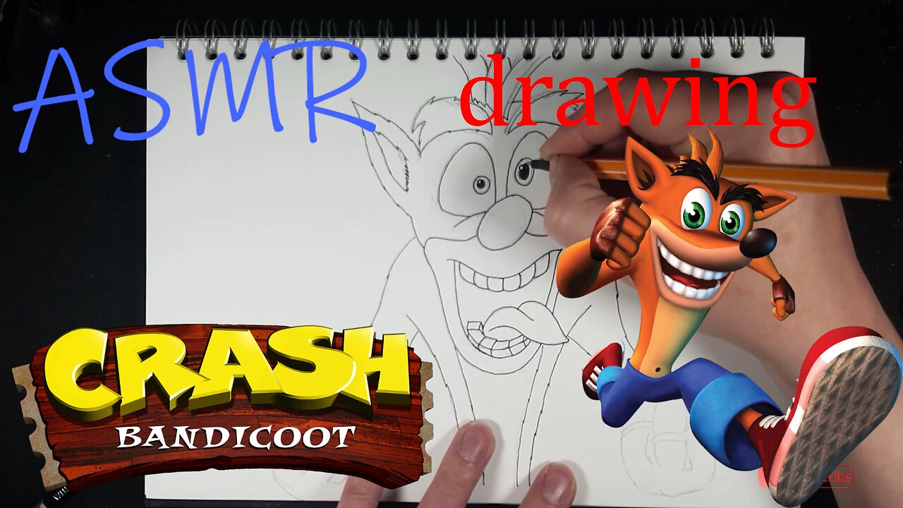 ASMR Crash Bandicoot DRAWING (Time-Lapse) #crashbandicoot #playstation
