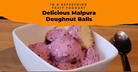 Malpura | Doughnut Balls in Fruit Yoghurt | no yeast | no ferment | 100% delicious dessert