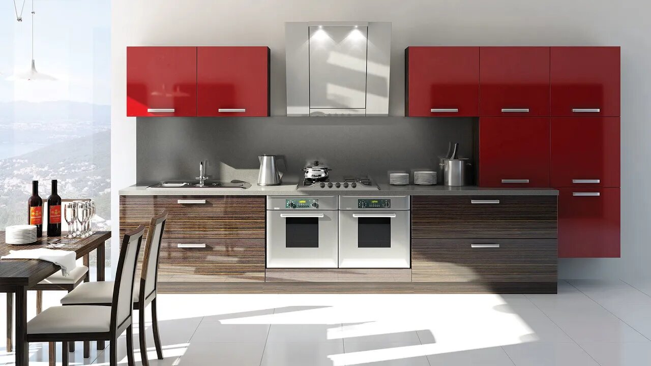 Beautiful Home - Modern kitchen design - Juicy red kitchen