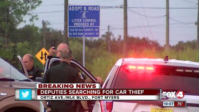 Deputies search for driver of stolen car who took off running