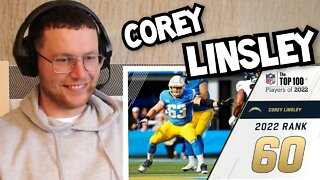 Rugby Player Reacts to COREY LINSLEY (Los Angeles Chargers, C) #60 NFL Top 100 Players in 2022