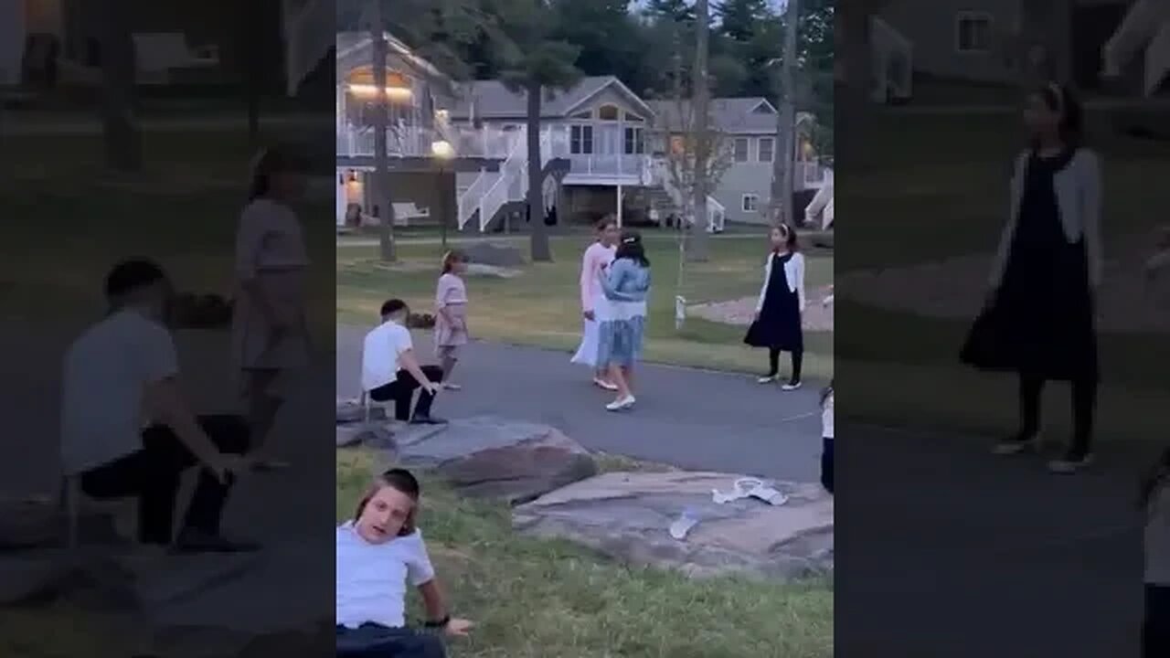 Hasidic Kids Playing in a Summer Colony