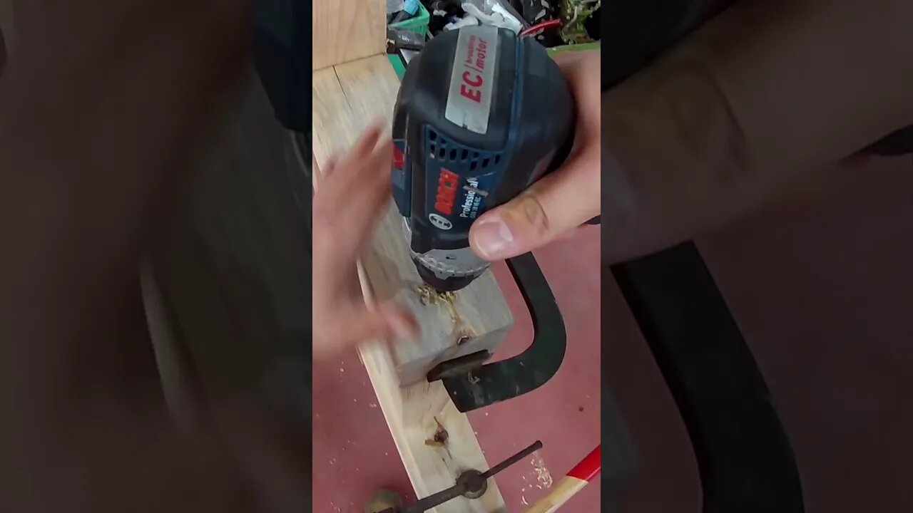 Drilling holes into the wood #drill #boschtools