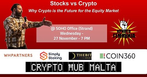 Напреден курс 125. Биткоин VS Акции - Презентација во Crypto Hub Malta 11.2024