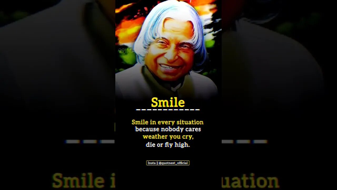 Life Quotes By APJ Abdul Kalam Sir ❤️😍 | #smile #smilequotes #shorts #trendingshorts #quotes #wise
