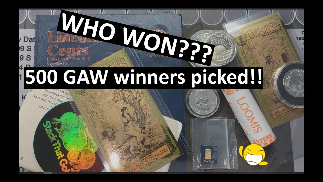 WINNERS PICKED!! 500 GAW Winners selected! See who won!