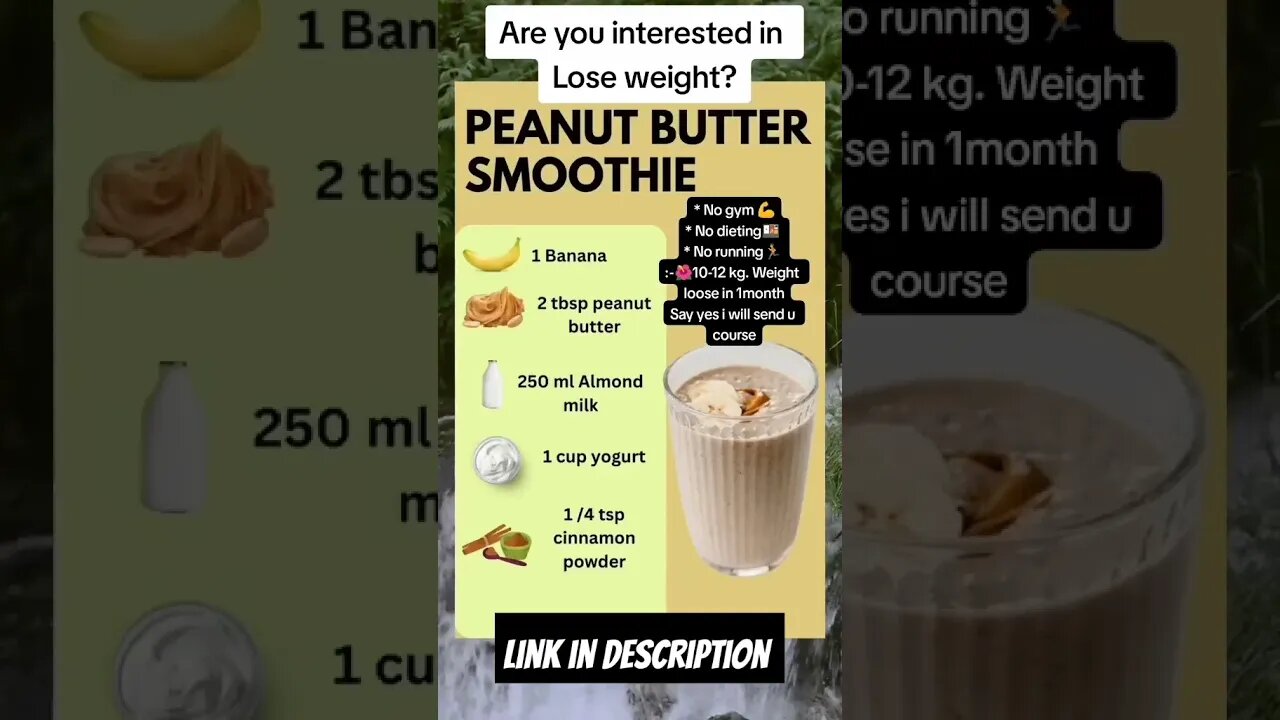 How to make healthy peanut butter smoothie for weight loss | Effective weight loss smoothie #shorts