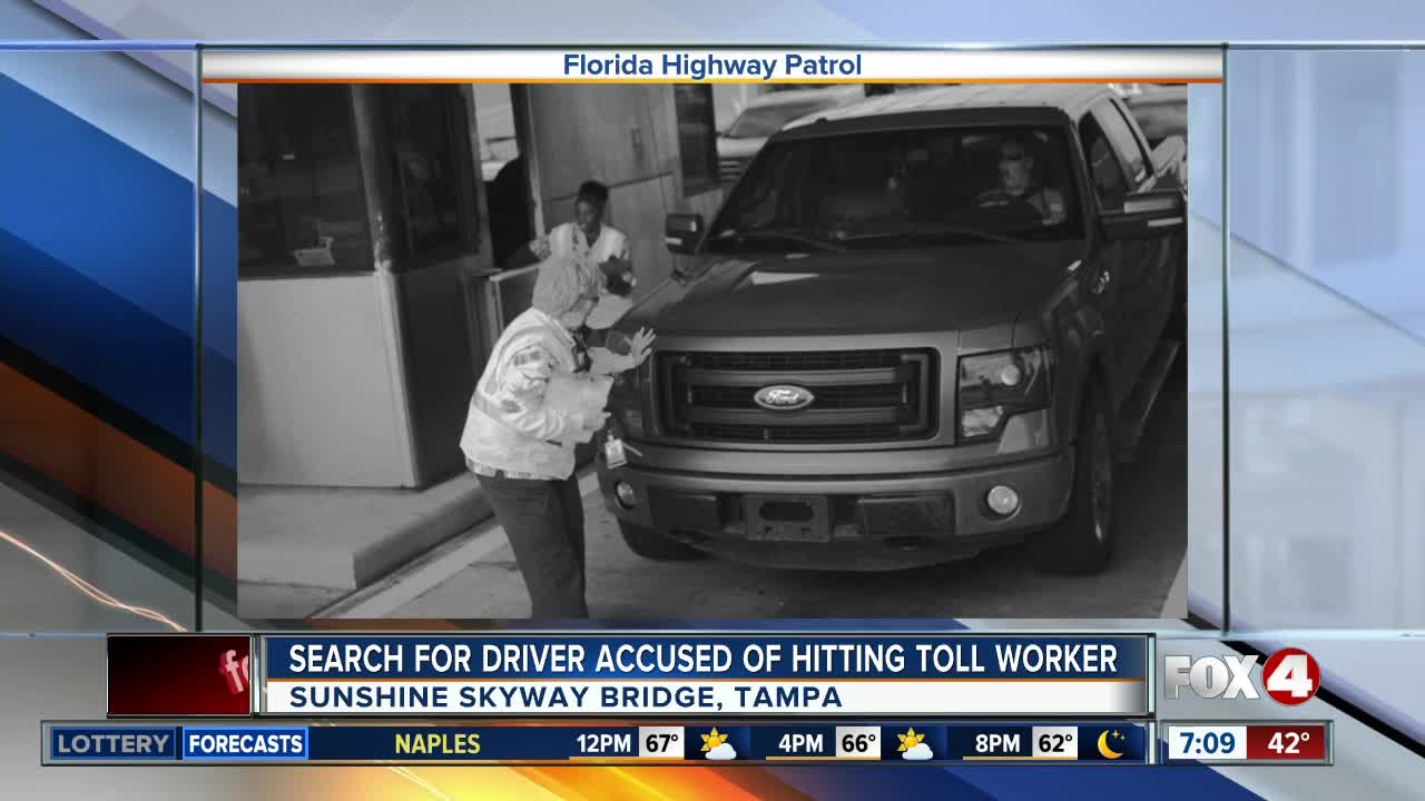 Search underway for driver accused of hitting toll worker