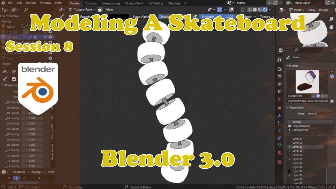 Modeling A Skateboard - Blender 3.0 - Session 8