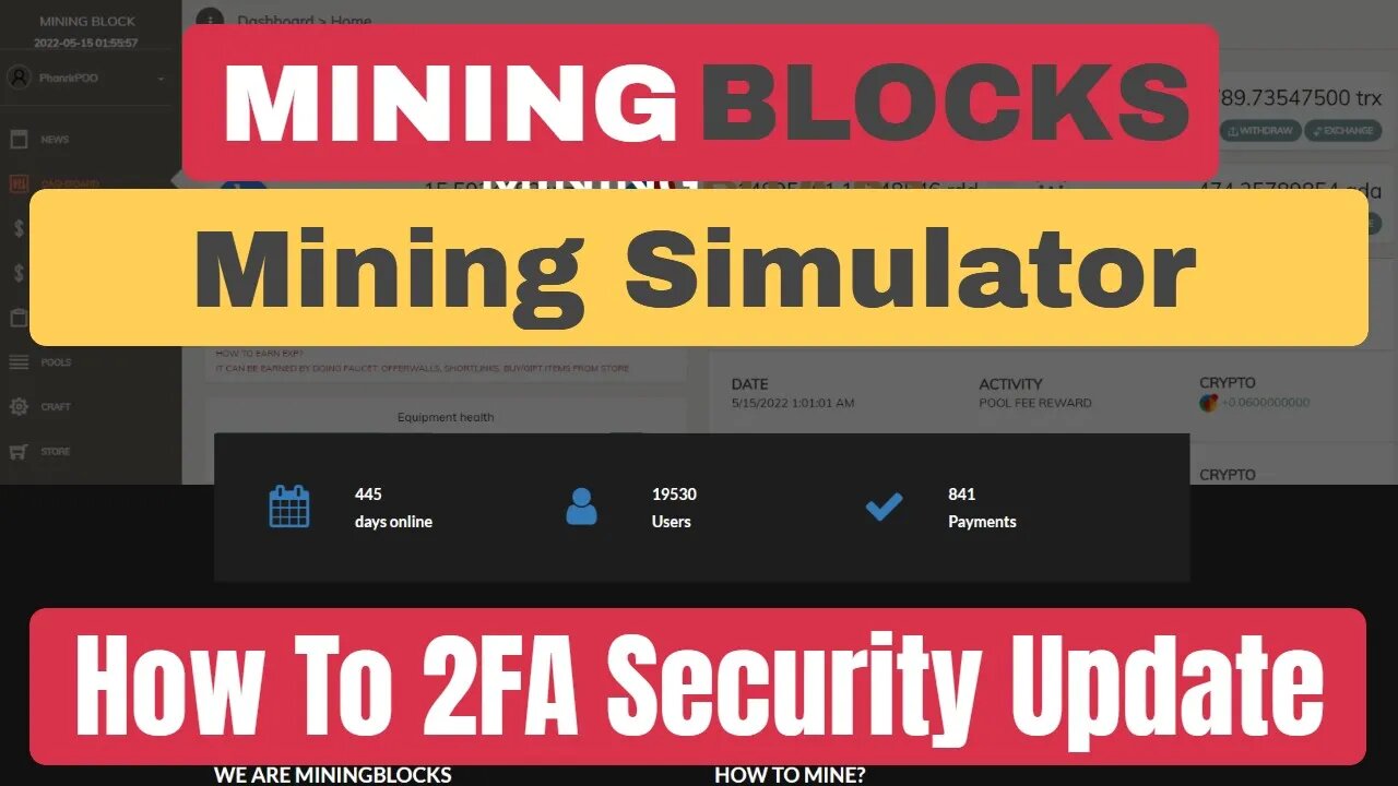 Mining Blocks Mining Simulator , How To 2FA Security Update