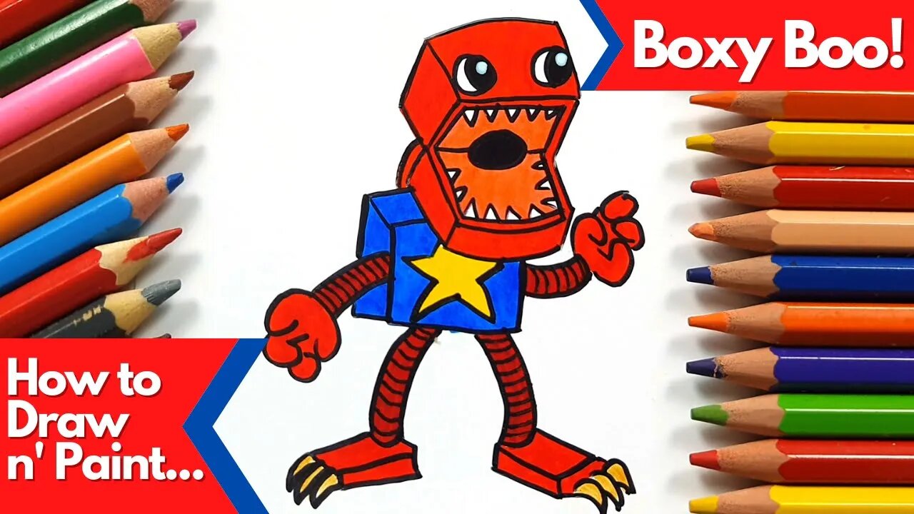 How to draw and paint Boxy Boo Poppy Playtime