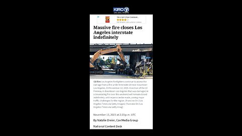 Massive fire closes LOs Angeles interstate indefinitely....