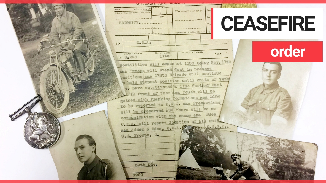 Typed letter announcing the First World War ceasefire has been discovered