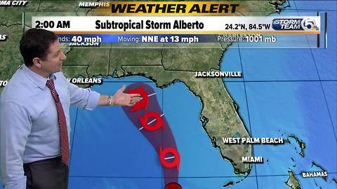 Alberto's impact on South Florida as of 4 a.m. Sunday