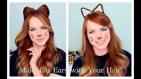 CUTE CAT EARS TUTORIAL :3