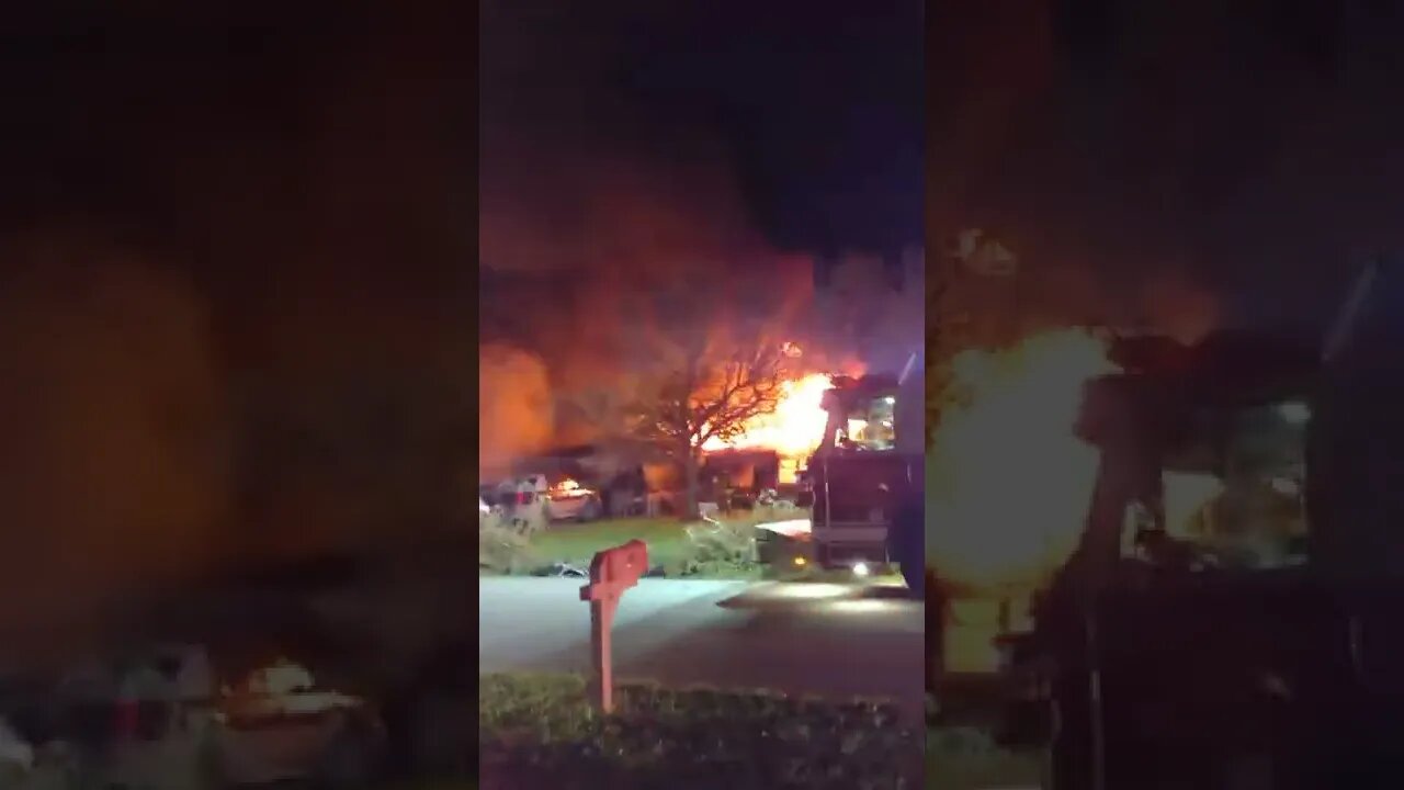 Neighbors House just EXPLODED IN FLAMES