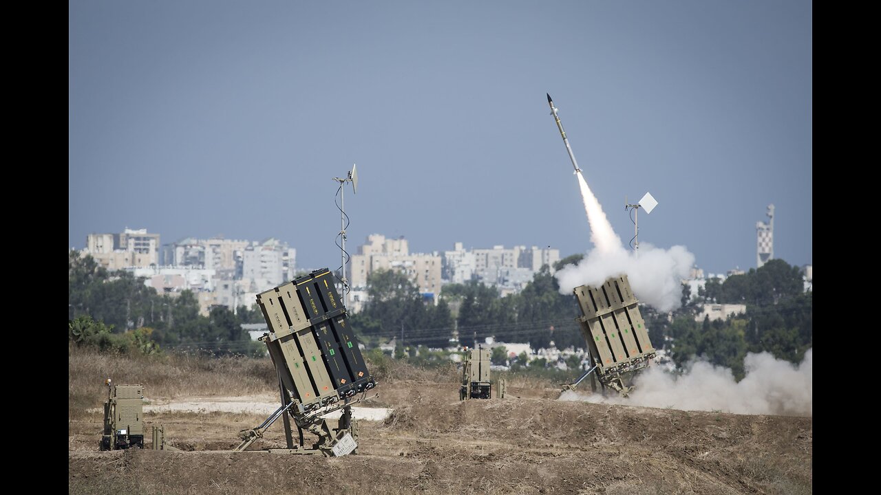 Iron Dome intercepting missiles compilation