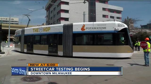 Milwaukee street car takes first run downtown