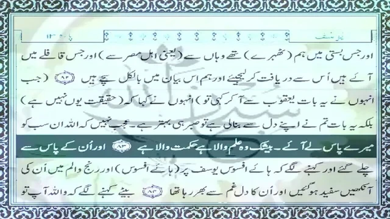 QURAN PARA 13 JUST ONLY URDU TRANSLATION Quran Pak Urdu Tarjma