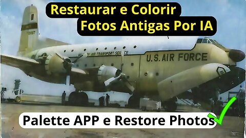 Como eu faço para melhorar fotos antigas em preto e branco #aviação #restore #plane