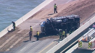 2 crashes close down lanes of Skyway bridge