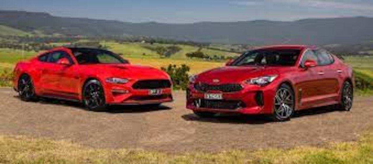 Kia Stinger Takes on 3 Mustang GT's 1/4 Mile Drag Races