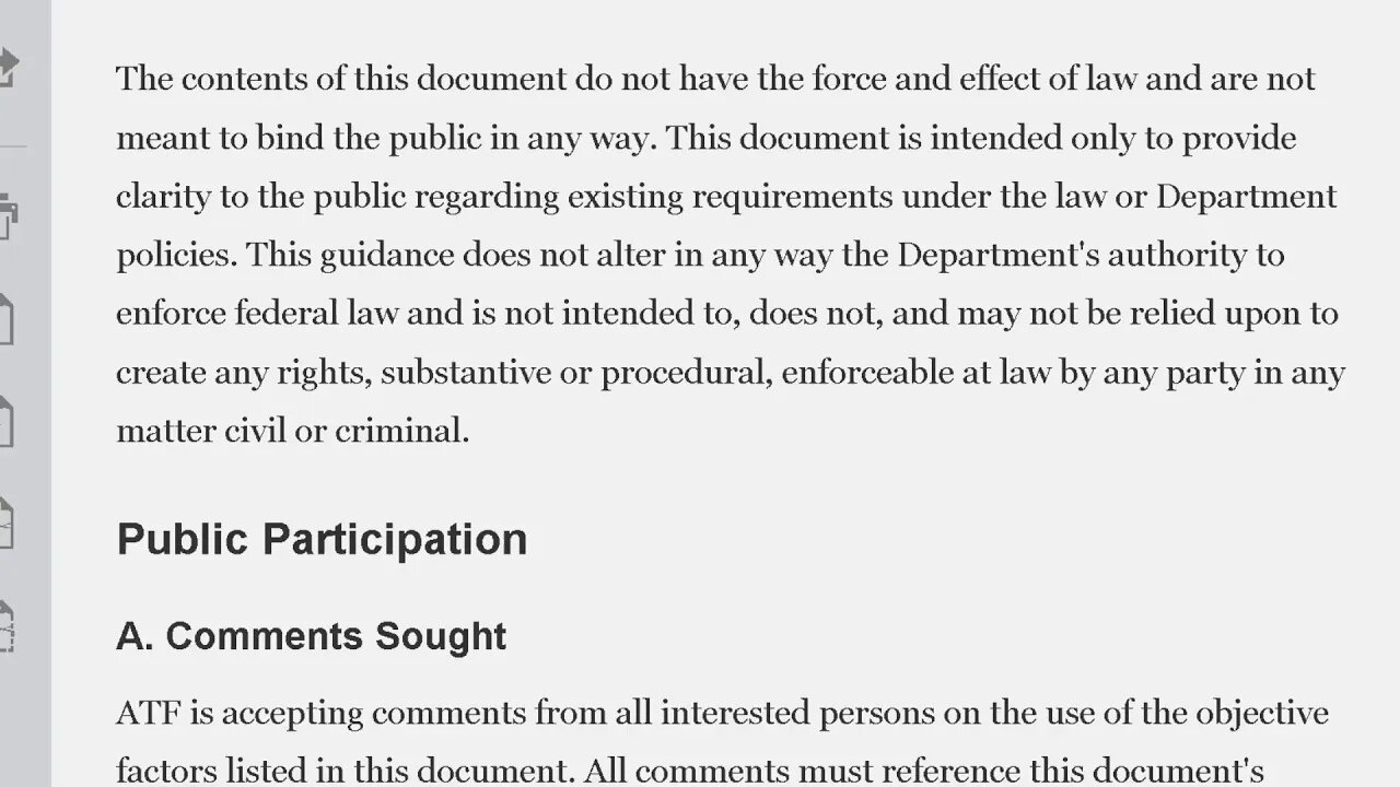 ATF puts out formal question on “Stabilizing Braces” (no camera)