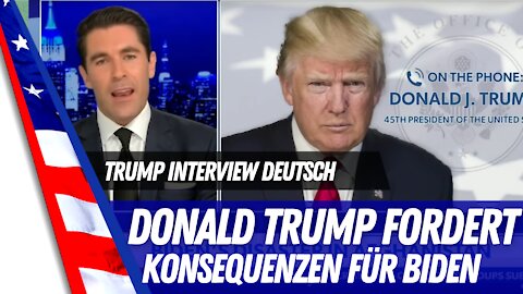 Donald Trump gibt Newsmax ein Interview.