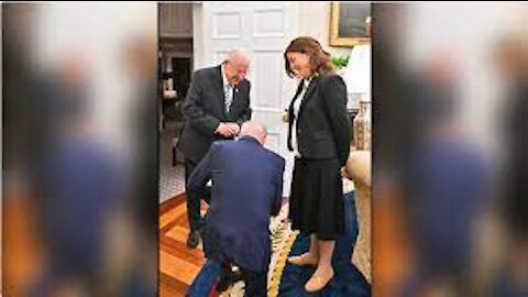 Biden Dramatically Drops to His Knees Upon Meeting His Israeli Handlers?