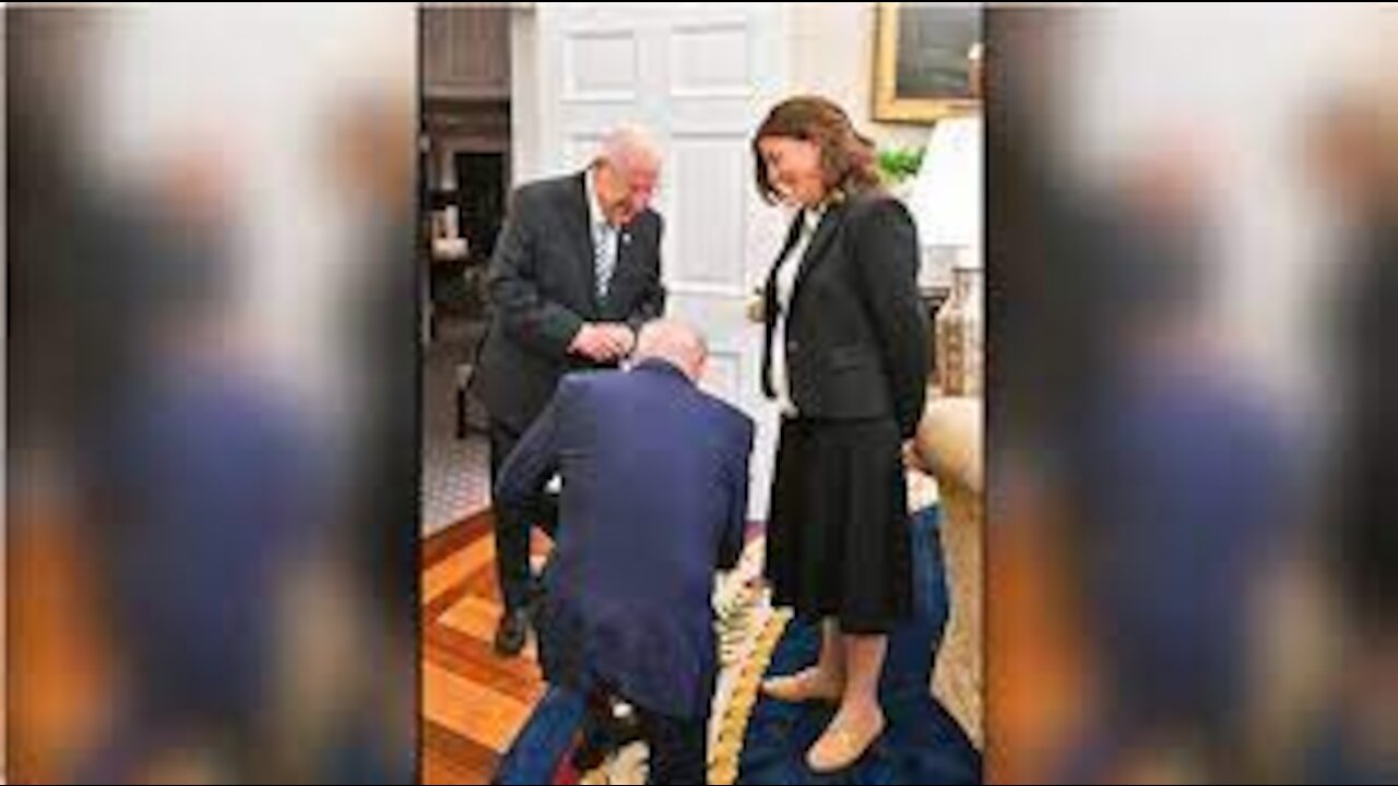 Biden Dramatically Drops to His Knees Upon Meeting His Israeli Handlers?