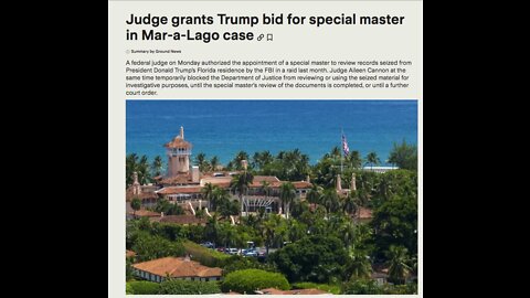 Major Win for Donald Trump,Trump Appointed Judge Grants Bid For Special Master In DOJ\FBI Raid Case